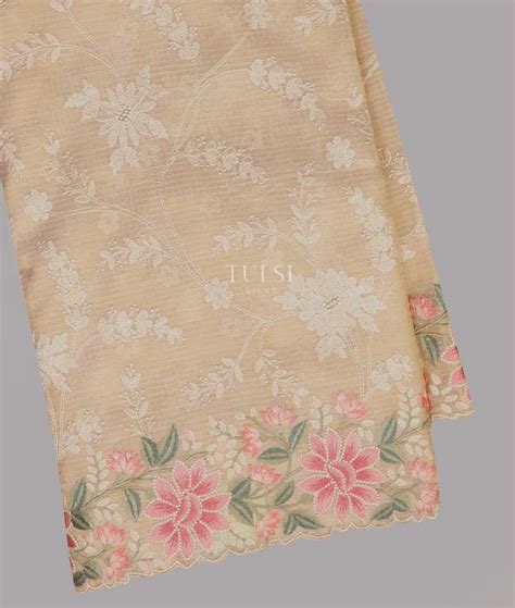 Buy Beige Silk Kota Embroidery Saree T655261