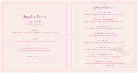 White Limozeen menus in Nashville, Tennessee, United States