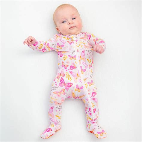 Butterfly Smoochies | Bamboo Footie Onesie Sleeper | "We're Learning ...