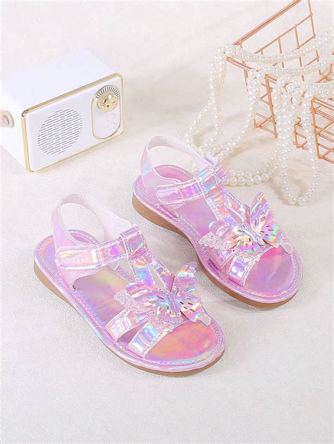 1 par de sandalias planas de princesa de niña con cierre de gancho y ...