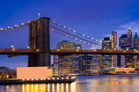 布鲁克林桥与曼哈顿下城摩天大楼为纽约市纽约州,美国高清图片下载-正版图片300889053-摄图网