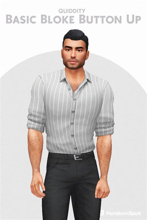 Basic Bloke Button Up by QUIDDITY (TS4) | Sims 4 male clothes, Sims 4 ...