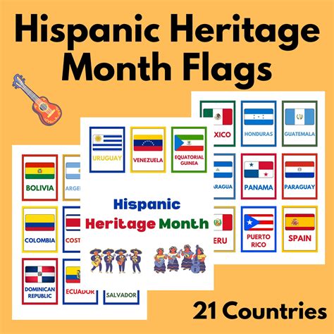 Hispanic Heritage Month Printable Flags Tamplate