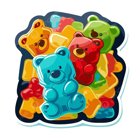 Sticker With A Colorful Candy Gummy Bears Vector Clipart, Sticker ...