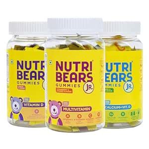 NutriBears Multivitamin, Calcium and Vitamin D Gummies for Kids, Combo ...