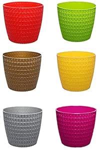 Go Hooked Plastic Outdoor Plants - Multicolor, 5.5 Inch, Pack of 6 ...