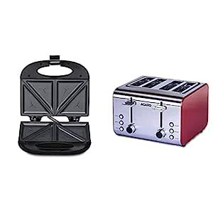 Buy Agaro 33185 Elegant Sandwich Maker, 800 W with 4 Slice Non-Stick ...