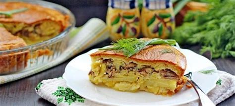 Заливной пирог с картошкой – рецепты теста на кефире, сметане и ...