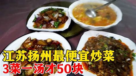 江苏扬州“最便宜”炒菜，8元一份起，3菜一汤才50元，物价便宜吧-小帅探店-小帅探店-哔哩哔哩视频