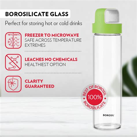 Buy Neo Borosilicate Glass Bottle - Green Lid 550 ml at Best Price ...
