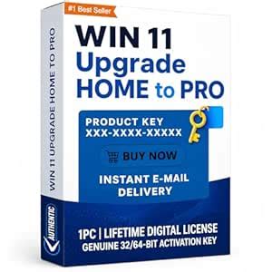WIN 11 Upgrade Home to Pro, Lifetime Digital License, Genuine 32/64-Bit ...
