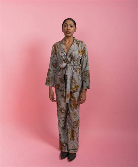 Chrysoberyl Belted Waist Set | Upcycled Co-ord Set – REFASH