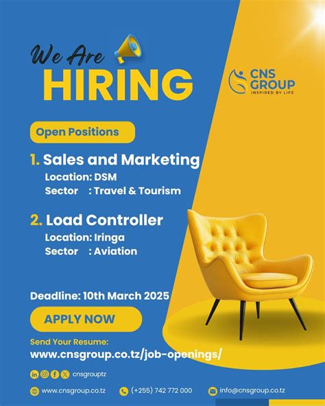#hiring #jobs #cnsgrouptz #travelandtourism #aviation #careeropportunities… | CNS Group