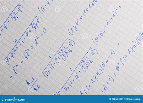 Paper with Written Mathematical Calculations As Background, Closeup Stock Image - Image of ...