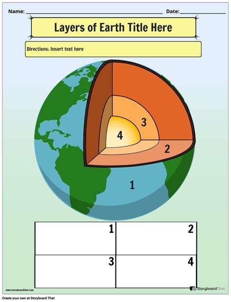 Layers of Earth Worksheets: Free from Storyboard That
