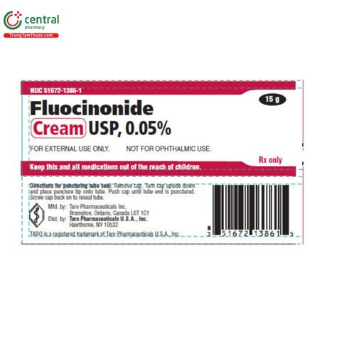 Thuốc Fluocinonide Cream USP 0.05%-trị viêm da cơ địa, vảy nến