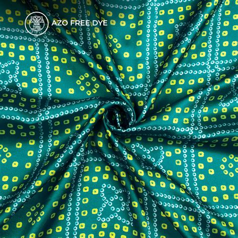 Castleton Green Bandhanii Digital Print Japan Satin Fabric – Fabcurate