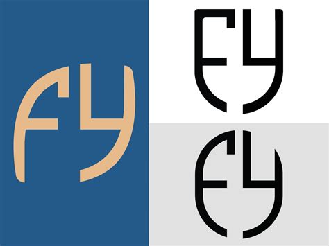 Creative Initial Letters FY Logo Designs Bundle 11402007 Vector Art at ...