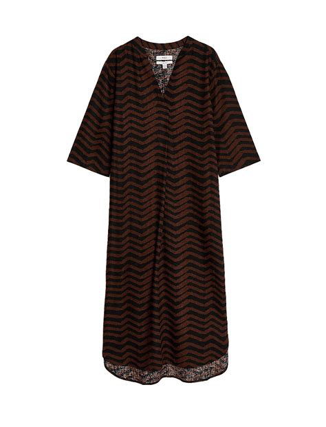 Buy Linen Rich Printed V-Neck Tunic at Marks & Spencer
