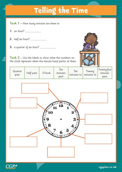 Telling the Time to Five Minutes (Year 2) | CGP Plus - Worksheets Library