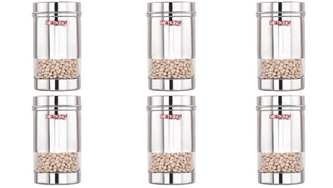 Buy METKING Stainless Steel Airtight See Through Kitchen Container Set ...