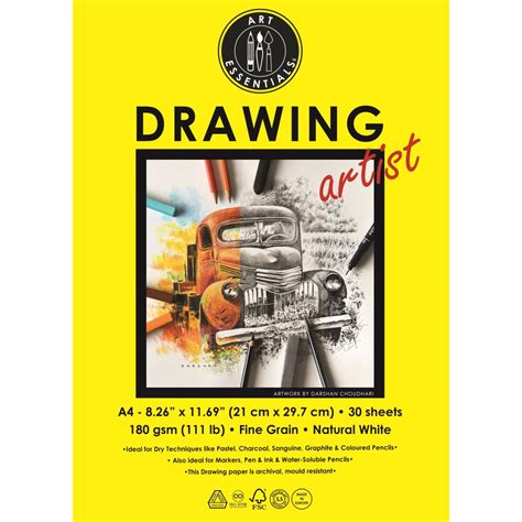 Art Essentials Drawing Artist 180 GSM A4 Paper Pad CP 30S