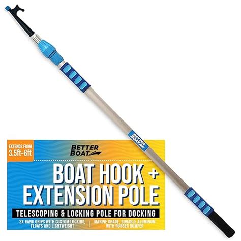 Boat Hook with Telescoping Pole and Standard Screw End 3/4" Thread with ...