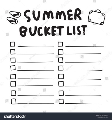 Cute Bucket List Template