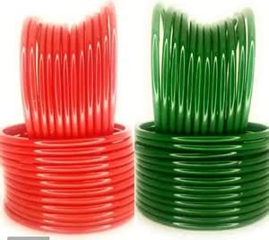 Buy Red And green resham Glass Bangles Set For Women And girls pack of ...