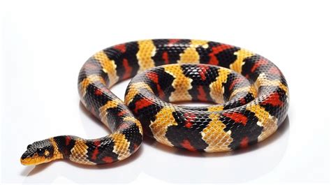 Premium AI Image | A black and yellow snake with red and black stripes ...