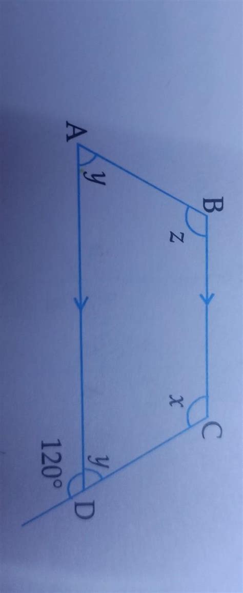 In the given figure, BC || AD. Find the measure of Zx, Zy and Zz.plz ...