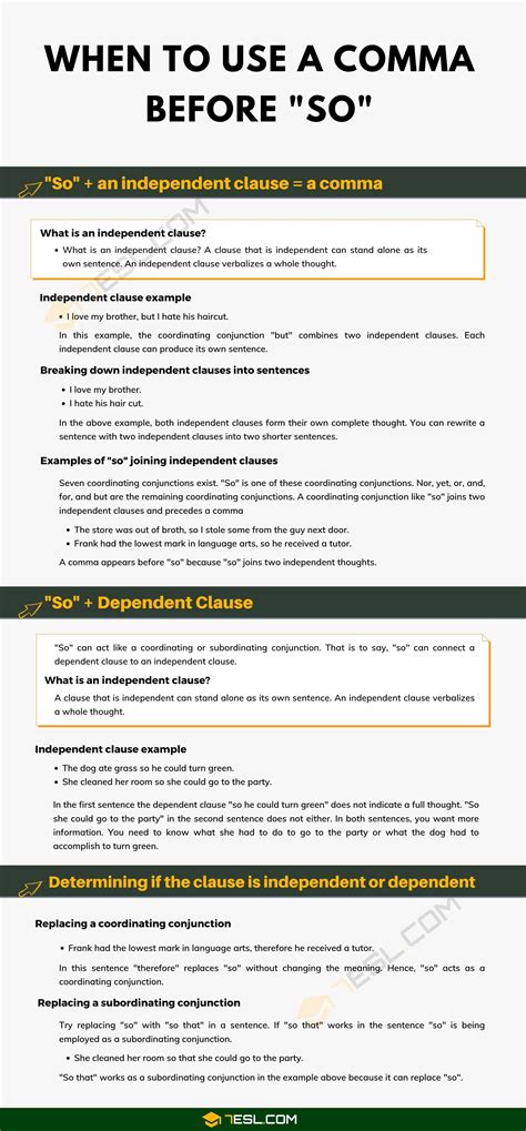 When to Use a Comma Before "So" • 7ESL