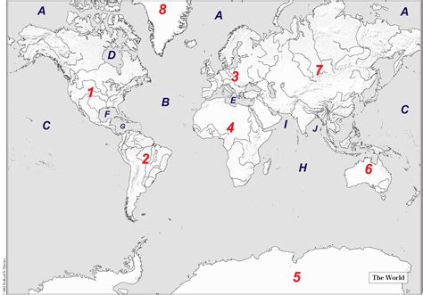 Map Of The World Quiz Printable: Test Your Geography Skills — Worksheets Guru