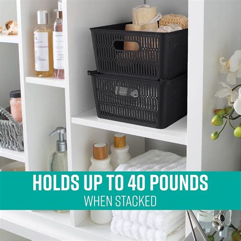 Buy Simplify 2Pk Large Slide 2 Stack It Tote Basket | Storage ...