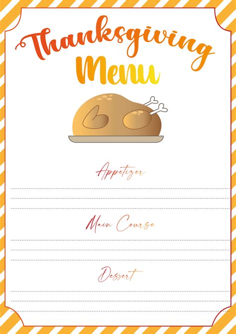 Thanksgiving Menu Templates - 13 Free PDF Printables | Printablee