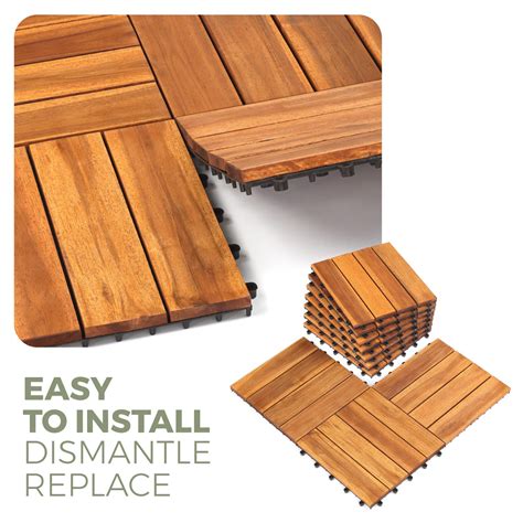 Wooden Decking Tile Using Basement Balcony 4 Slats