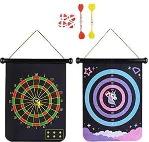 Sisliya Magnetic Dart Board Set Double Side Hanging Dart Board Game ...