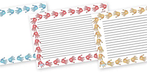 Handprint Full Page Borders (Landscape) (teacher made)