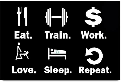 AMY Eat Train Work Love Sleep Repeat Quote 3D Poster - Quotes ...