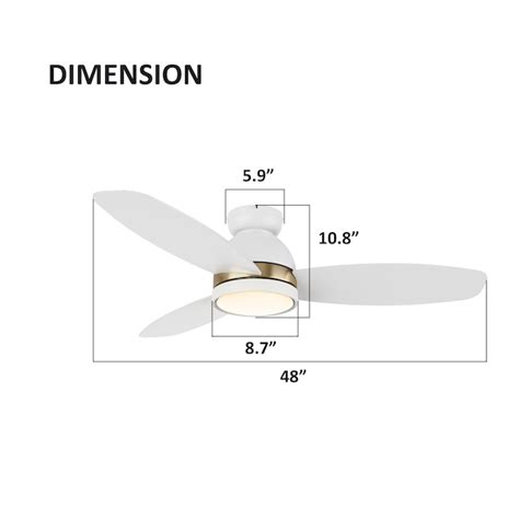 CARRO USA Biscay 48-in White Indoor/Outdoor Flush Mount Smart Ceiling ...