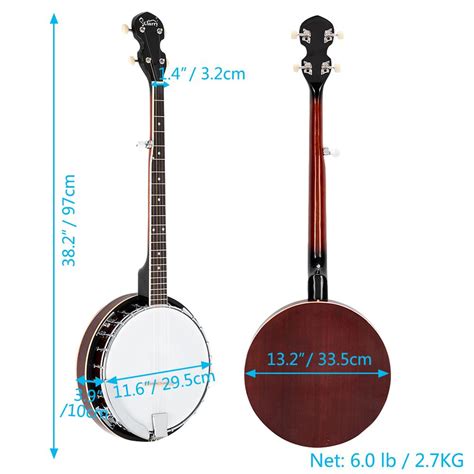 Buy Glarry 5-String Resonator Banjo Reentrant Tuning Banjo Used in ...
