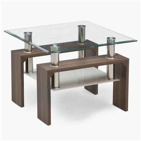 Buy Finn Tempered Glass Top End Table - Brown from Home Centre at just ...