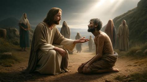 Jesus Helping The Man With Leprosy