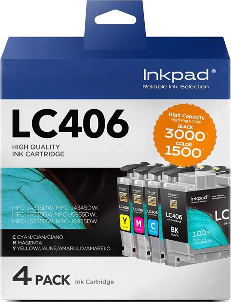 Brother Lc406 Ink Refill Kit - 4 Color Pigment Ink Set With Syringes ...