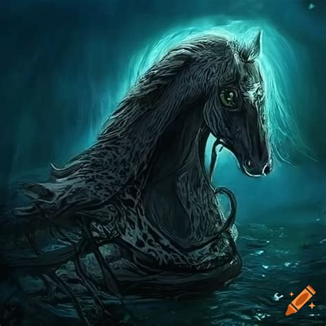 The Kelpie, a mythical water spirit in Celtic folklore on Craiyon
