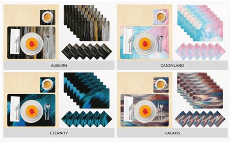 Buy Table Mats by Bathla - Set of 6-45cm x 30cm Table Placemats ...