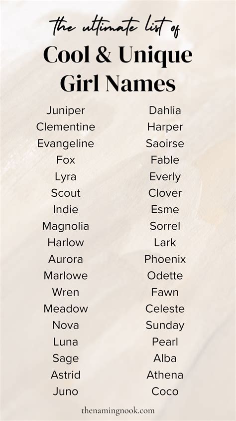 The prettiest cool uncommon baby girl names unique girl names unique ...