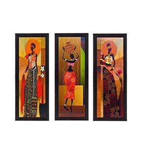 eCraftIndia 'Tribal Lady' UV Art Painting (Synthetic Wood, 53 cm x 41 ...