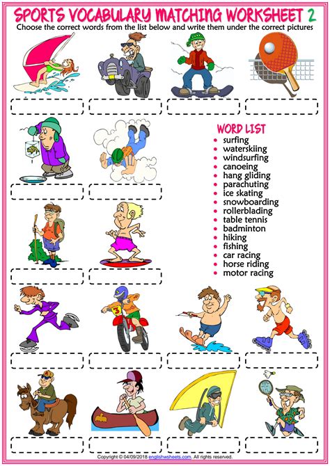 Image result for Sports Worksheet