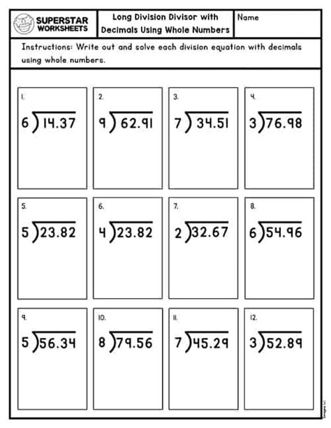Image result for Printable Long Division Worksheets